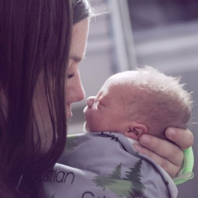 woman holding baby